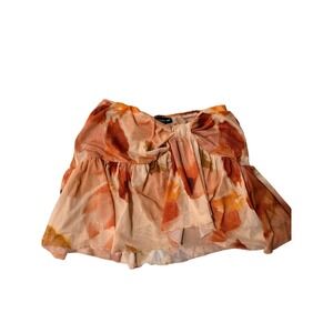 PrettyLittleThing Printed Mesh Ruffle Mini Skirt Size 6